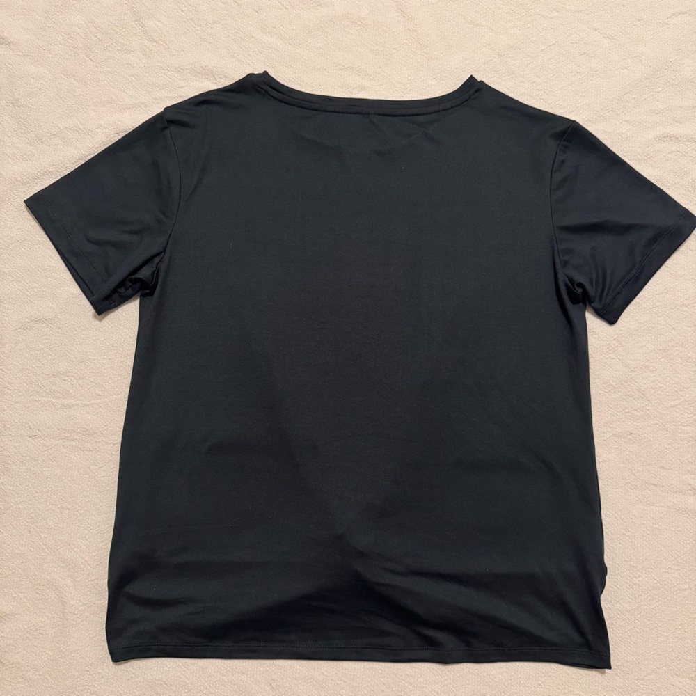 Lukka Lux Women's Size Medium Stretchy Black Top with Sewn-In Knot-Front Waist - Picture 3 of 5